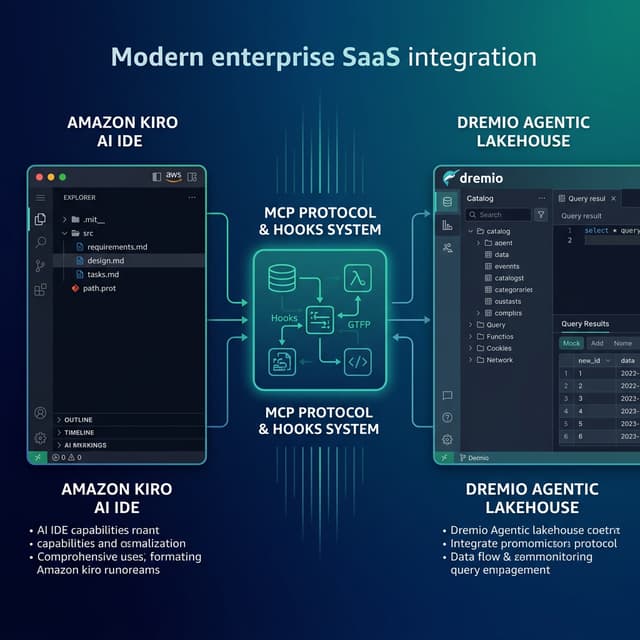 Amazon Kiro AI IDE connecting to Dremio Agentic Lakehouse via MCP